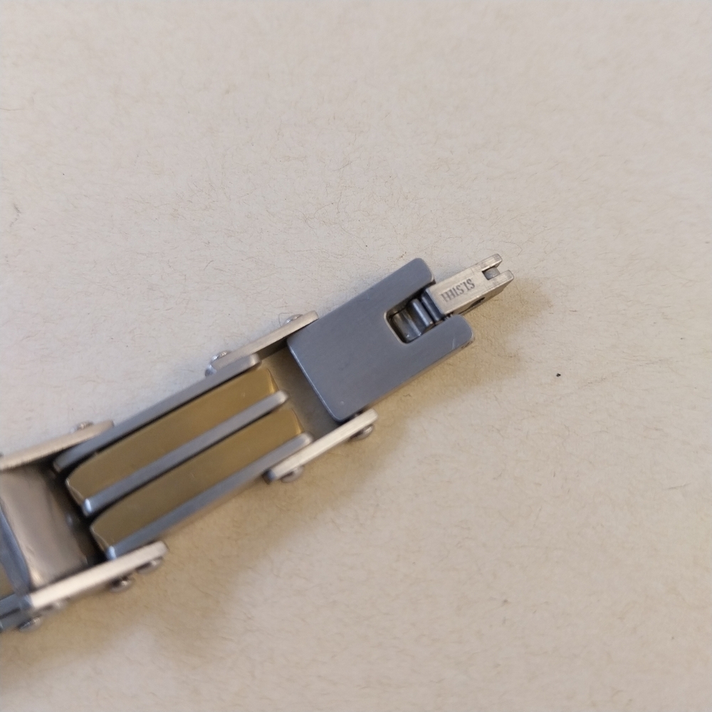 Silver and Gold Tone Steel Bracelet - Picture 9 of 10